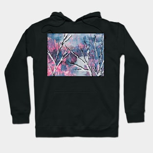 Trees in winter - abstract painting Hoodie
